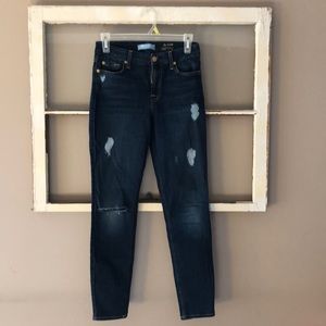 7FAM distressed skinny jeans